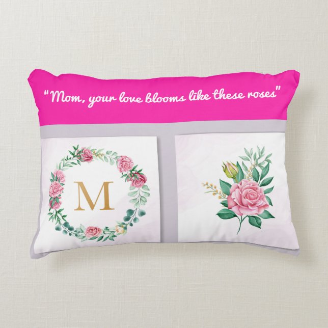 Akzentkissen-Mama Monogram Accent Pillow Dekokissen (Vorderseite)