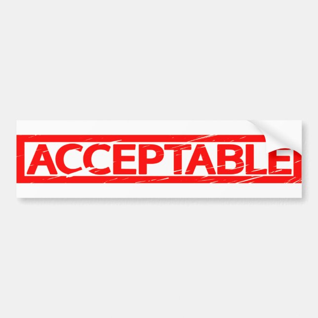 Akzeptable Briefmarke Autoaufkleber (Vorne)