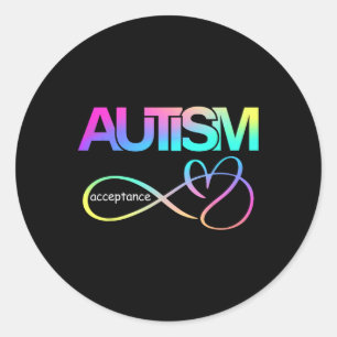 Akzeptanz ist der heilende Hastag rot statt Autism Runder Aufkleber