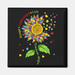 Akzeptanz Liebe Autismus Bewusstsein Sonnenblumen Magnet