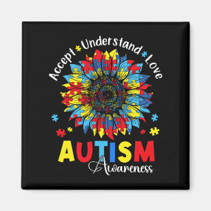 Akzeptanz Liebe Autismus Bewusstsein Sonnenblumen Magnet
