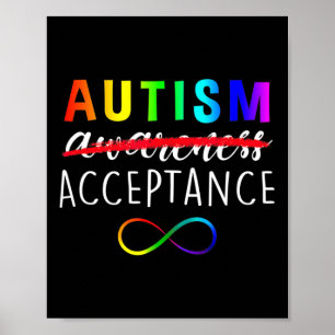 Akzeptanz nicht Bewusstsein Funny Red statt Autism Poster