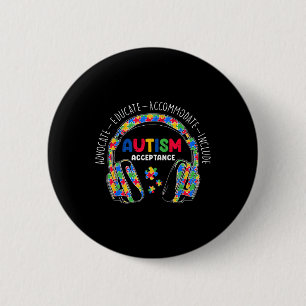 Akzeptanzkopfhörer Lehrer Junge Button