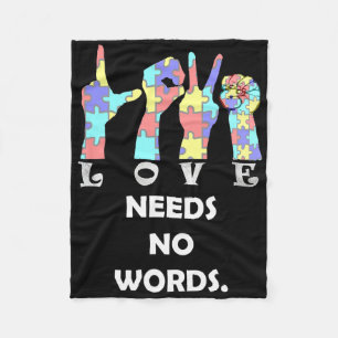 Akzeptanzzitat Asl Liebe braucht keine Worte Fleecedecke