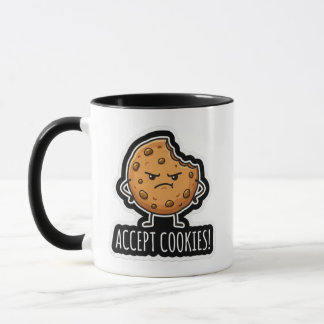 Akzeptiere Cookies Lustiger Tech-Pun-Schlüsselanhä Tasse