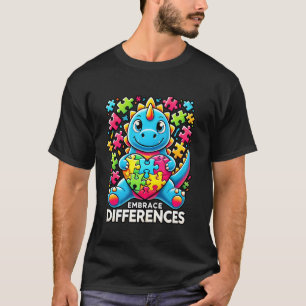 Akzeptiere Unterschiede Autismus-Bewusstsein Dino T-Shirt