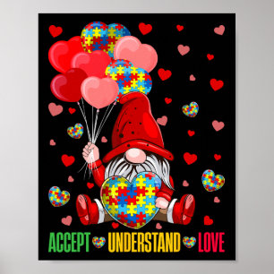 Akzeptiere Verstehe Liebe Puzzle Autismus Herz Gno Poster