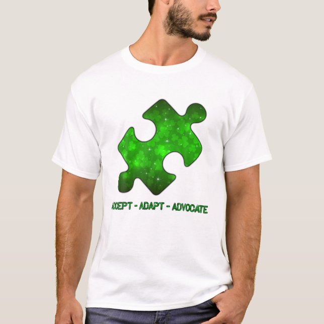 Akzeptieren Adapt Avocate Puzzle Kleeblatt Autism  T-Shirt (Vorderseite)