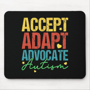 Akzeptieren Adaptieren Unterstützen Autismus-Bewus Mousepad