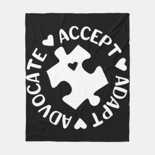 Akzeptieren Sie Advocate Puzzle Piece Autismus Awa Fleecedecke