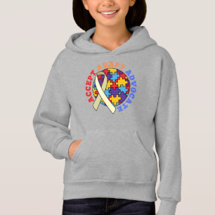 Akzeptieren Sie das Adapt Advocate Autismus Awaren Hoodie