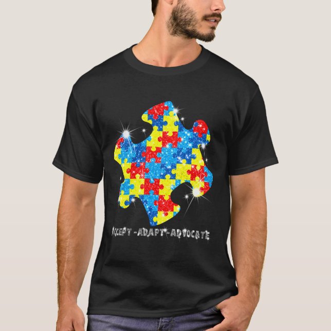 Akzeptieren Sie das Bewusstsein für Autismus T-Shirt (Vorderseite)