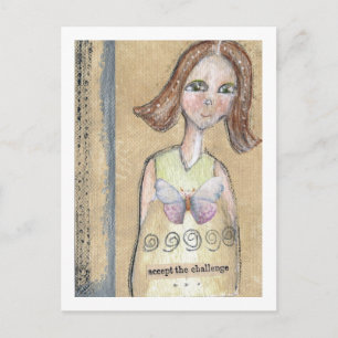 Akzeptieren Sie die Herausforderung Postkarte