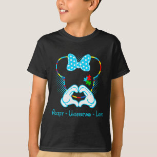 Akzeptieren Sie Liebe Autismus Bewusstsein - Maus  T-Shirt