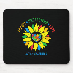 Akzeptieren Sie Liebe Autismus Bewusstsein Sonnenb Mousepad