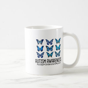 Akzeptieren Sie Liebe Autismus-Bewusstseinsbutterf Kaffeetasse