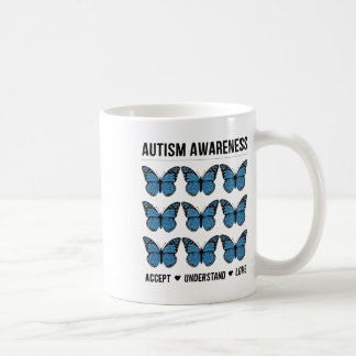Akzeptieren Sie Liebe Autismus-Bewusstseinsbutterf Kaffeetasse