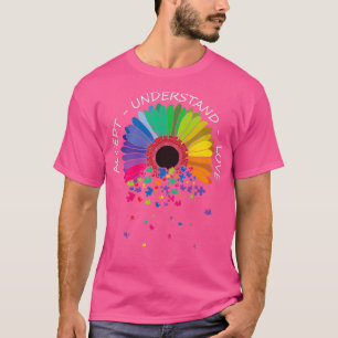 Akzeptieren Sie Liebe Autismus-farbene Sonnenblume T-Shirt