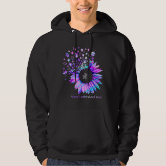 Akzeptieren Sie Liebe Autismus Lila Hologramm Sunf Hoodie