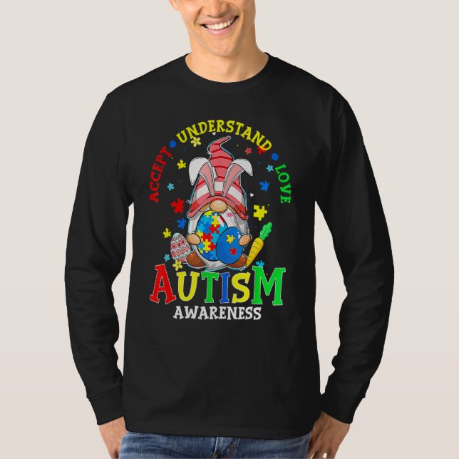 Akzeptieren Sie Liebe Gnome Autismus Bewusstsein O T-Shirt (Vorderseite)