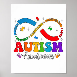 Akzeptieren Sie Liebe Herz-Unendlichkeit Autismus Poster