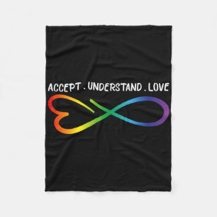 Akzeptieren Sie Liebe Neurovielfalt Unendlichkeit Fleecedecke