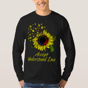 Akzeptieren Sie Liebe Sonnenblumenautismus Bewusst T-Shirt