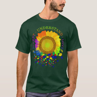 Akzeptieren Sie Liebe Sonnenblumenautismus Bewusst T-Shirt