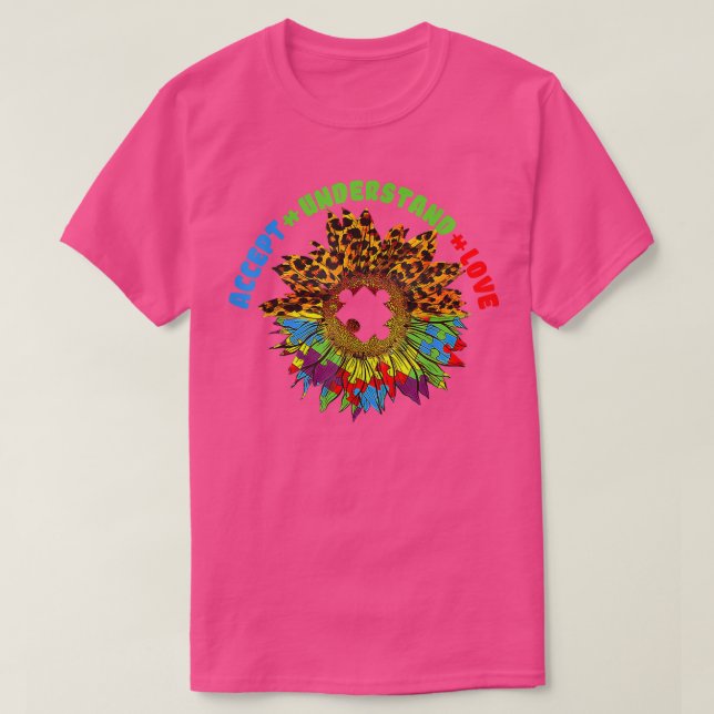 Akzeptieren Sie Liebe Sonnenblumenautismus Bewusst T-Shirt (Design vorne)