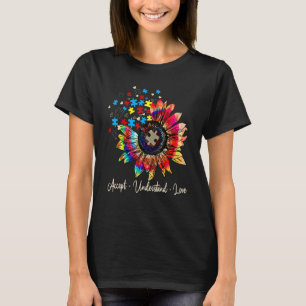 Akzeptieren Sie Liebe Sonnenblumenpuzzle Autism Aw T-Shirt