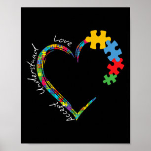 Akzeptieren Sie Liebe verstehen Autismus Unterstüt Poster