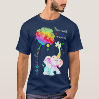 Akzeptieren Verstehen Elefant Gänseblümchen Puzzle T-Shirt