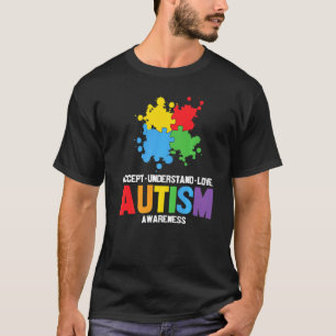 Akzeptieren Verstehen Liebe Autist Autismus-Bewuss T-Shirt