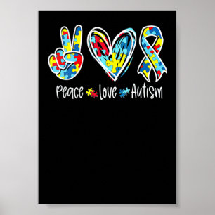 Akzeptieren Verstehen Liebe Puzzle Teil Autismus-B Poster