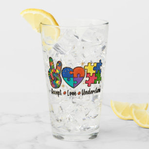 Akzeptierte Liebe - Bewusstsein für Autismus Glas