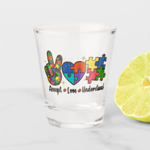Akzeptierte Liebe - Bewusstsein für Autismus Schnapsglas