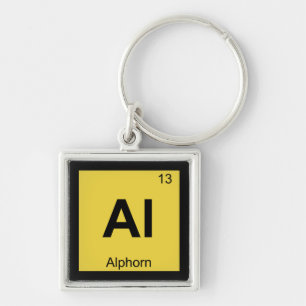 Al - Alphorn Music Chemistry Periodic Table Symbol Schlüsselanhänger
