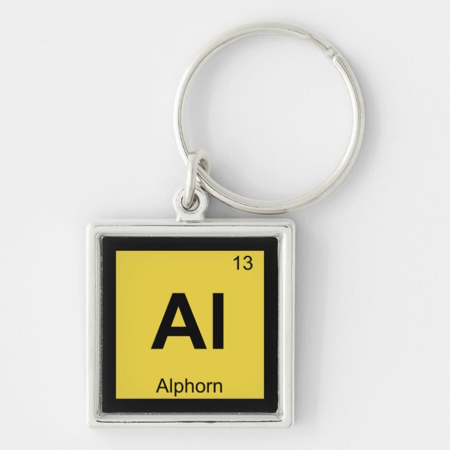 Al - Alphorn Music Chemistry Periodic Table Symbol Schlüsselanhänger (Vorne)