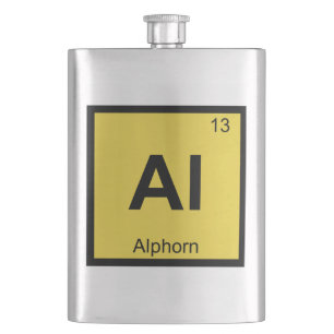 Al - Alphorn-Musik Chemie Periodensystem-Symbol Flachmann