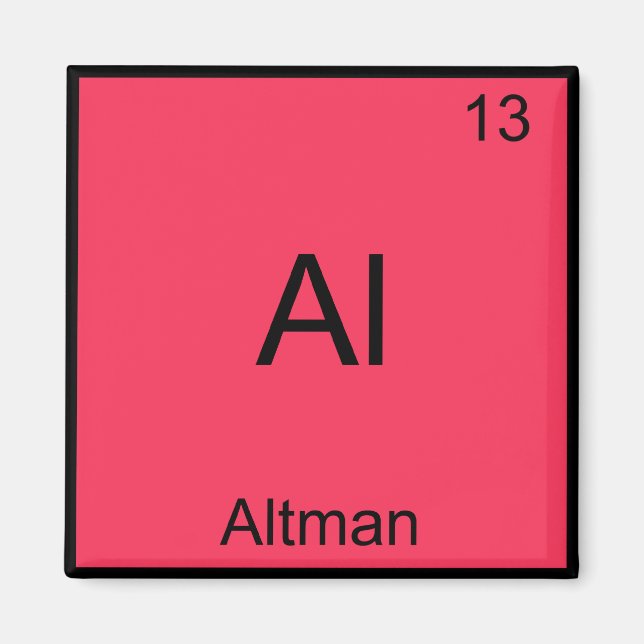 Al - Altman Funny Chemistry Element Symbol T - Shi Magnet (Vorne)