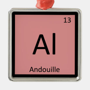 Al - Andouille Wurst Chemie Periodische Tabelle Silbernes Ornament