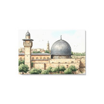 Al-Aqsa-Moschee Wasserfarben Kunst Druck