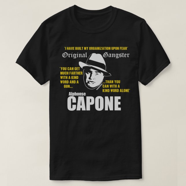 Al Capone Era Original Gangster 1930s Outlaw Crime T-Shirt (Design vorne)