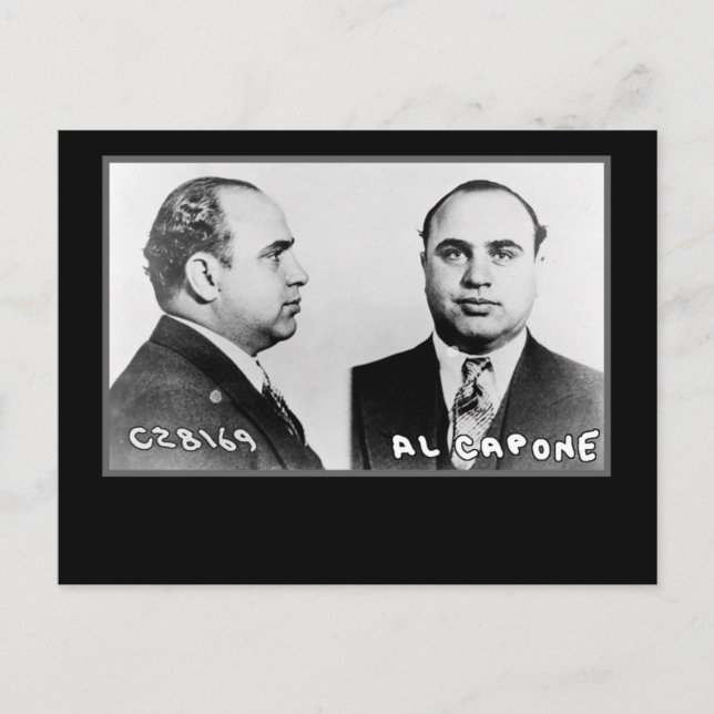 Al Capone Mugshot Cards und Postkarten (Vorderseite)