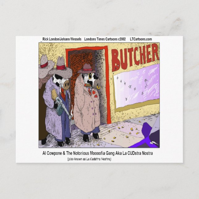 Al Cowpone & The Moofia Gang Funny Cows Postkarte (Vorderseite)