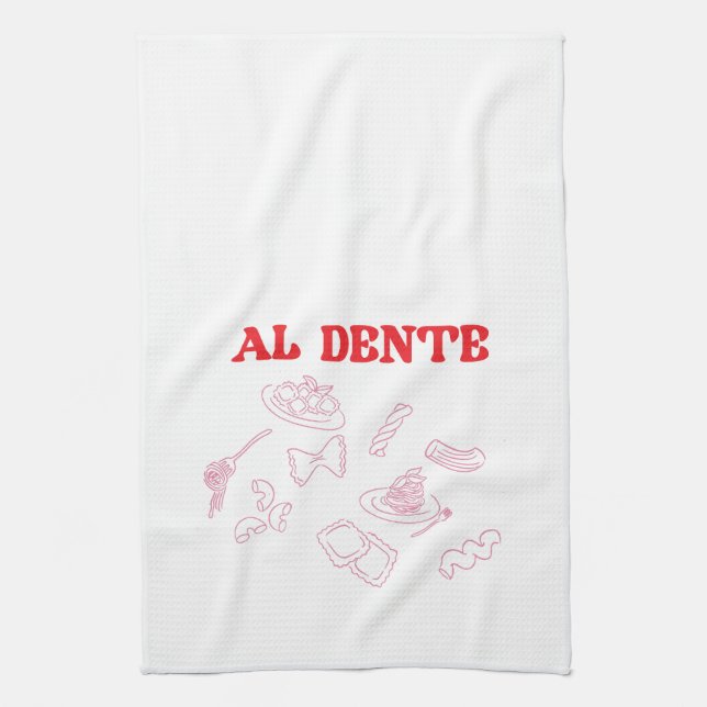 Al Dente Pink und Red Geschirrtuch (Vertikal)
