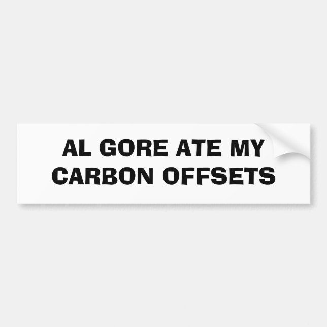 AL GORE ASS MEINE KOHLENSTOFF-AUSGLEICH AUTOAUFKLEBER (Vorne)
