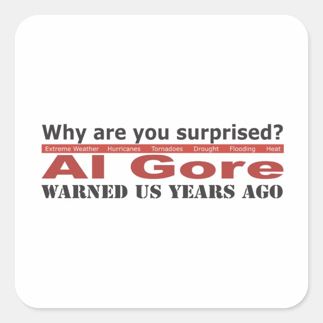 Al Gore warnte uns Quadratischer Aufkleber (Vorderseite)