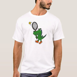 AL lustiger Alligator, der Tennis spielt T-Shirt
