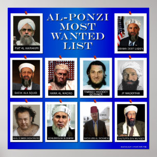 AL-PONZI DIE AM MEISTEN GEWOLLT LISTE "BLAU" POSTER